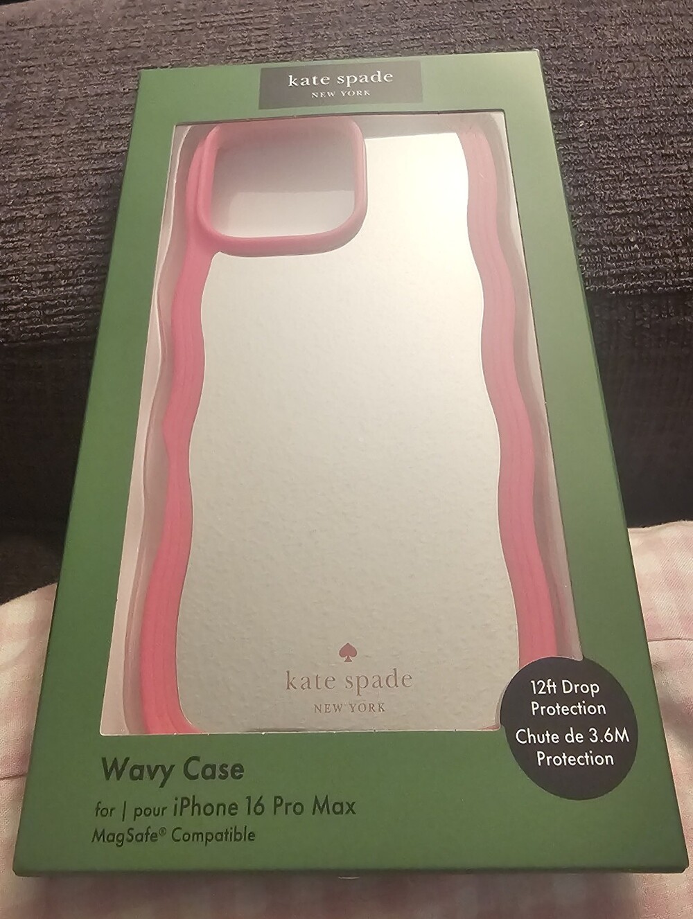BRAND NEW Kate Spade Pink Wavy Mirrored iPhone 16 Pro Max Case